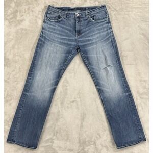 BKE Jeans Mens 36x32 Tyler Grunge Distressed Western Cowboy Whiskered Relaxed